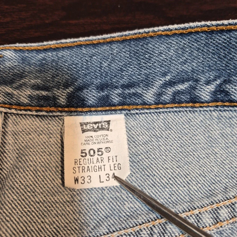 Vintage‎ Levi's Levis 505 Straight Leg Denim Jeans 33 x 34 90s Grunge Dadcore